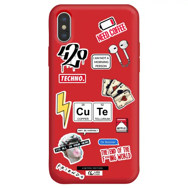 Cute Apple iPhone XS Silicone Imperial Red Case