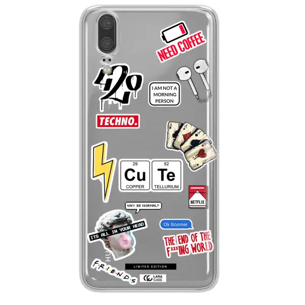 Cute Huawei P20 Clear TPU Case