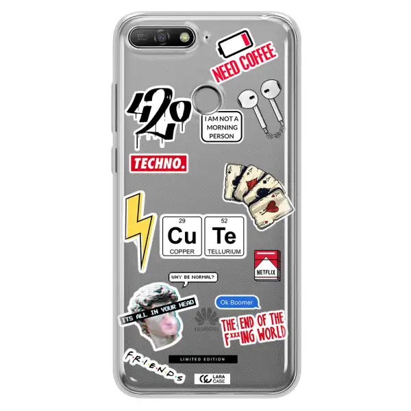 Cute Huawei Y6 Prime 2018 Clear TPU Case