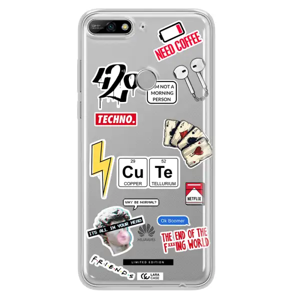 Cute Huawei Y7 2018 Clear TPU Case