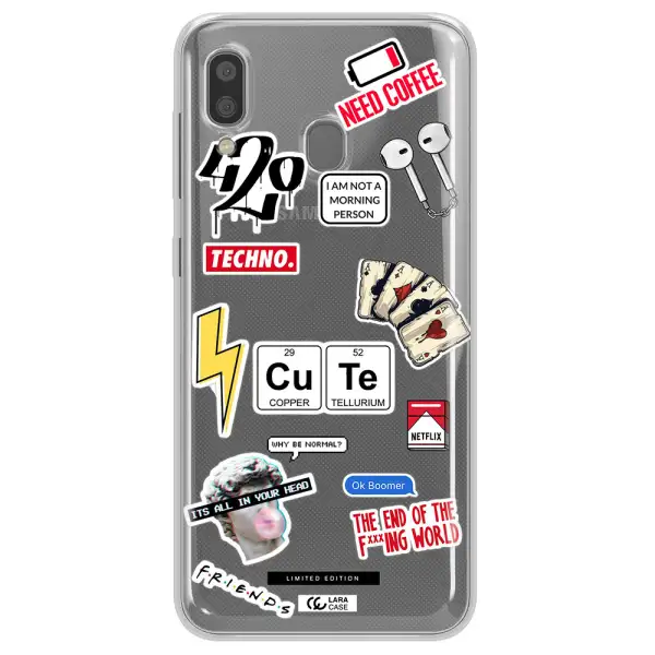 Cute Samsung A20 Clear TPU Case