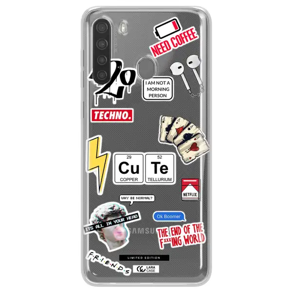 Cute Samsung A21 Clear TPU Case