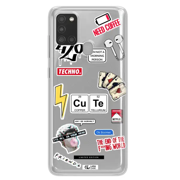 Cute Samsung A21S Clear TPU Case