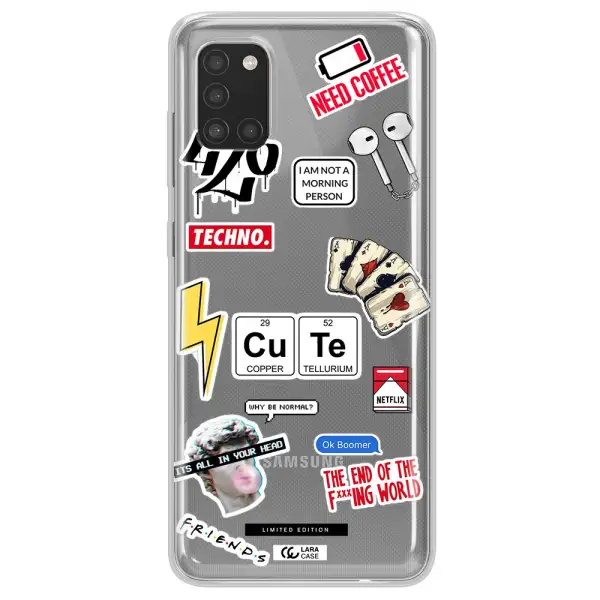 Cute Samsung A31 Clear TPU Case