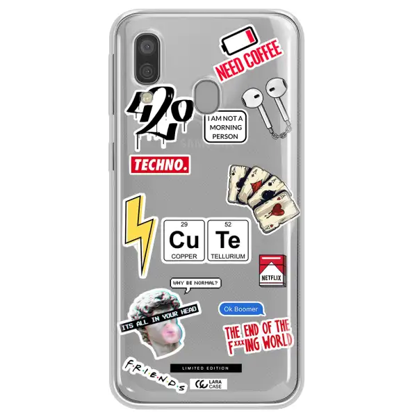 Cute Samsung A40 Clear TPU Case