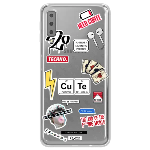 Cute Samsung A7 2018 Clear TPU Case