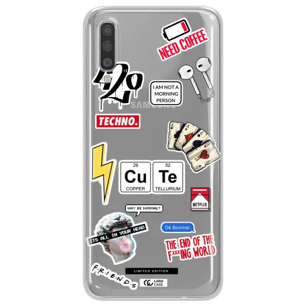 Cute Samsung A70 Clear TPU Case