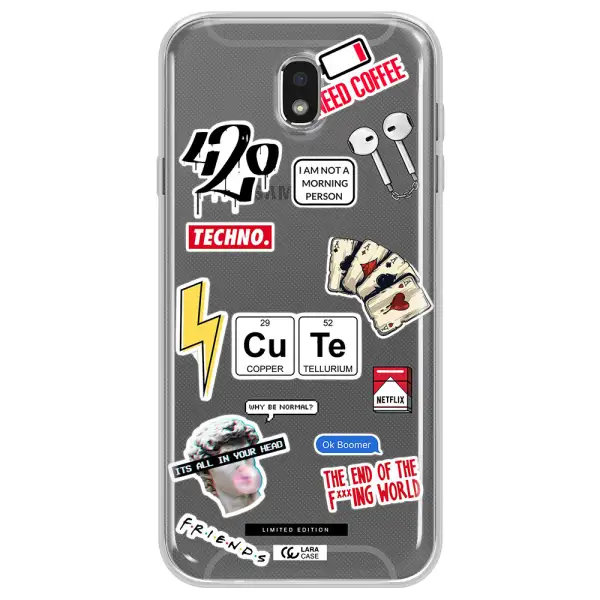 Cute Samsung J7 Pro Clear TPU Case