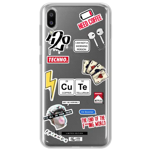 Cute Samsung M10 Clear TPU Case