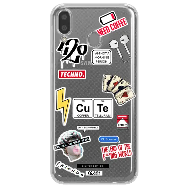 Cute Samsung M20 Clear TPU Case