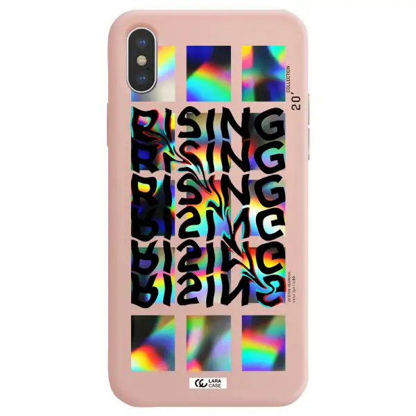 Rising Apple iPhone X Silicone pastel pink Case