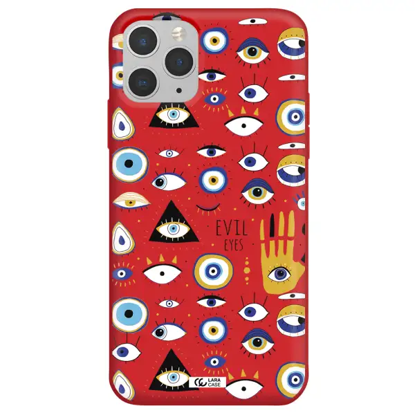 Evil Eyes Apple iPhone 11 pro Silicone Imperial Red Case