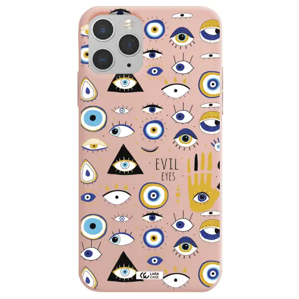 Evil Eyes Apple iPhone 11 pro Silicone pastel pink Case