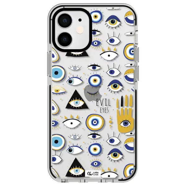 Evil Eyes Apple iPhone 12 mini impact black border Case