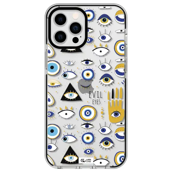 Evil Eyes Apple iPhone 12 pro max impact black border Case