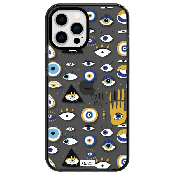 Evil Eyes Apple iPhone 12 pro max impact Smoke Black Case