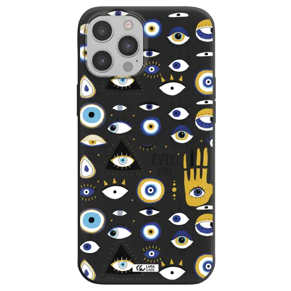 Evil Eyes Apple iPhone 12 pro max Silicone black Case