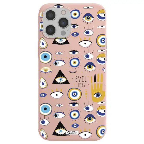Evil Eyes Apple iPhone 12 pro max Silicone pastel pink Case
