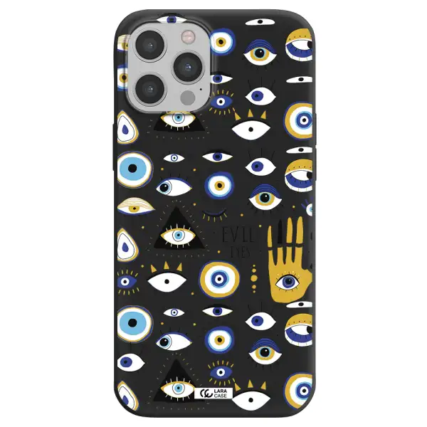Evil Eyes Apple iPhone 12 pro Silicone black Case
