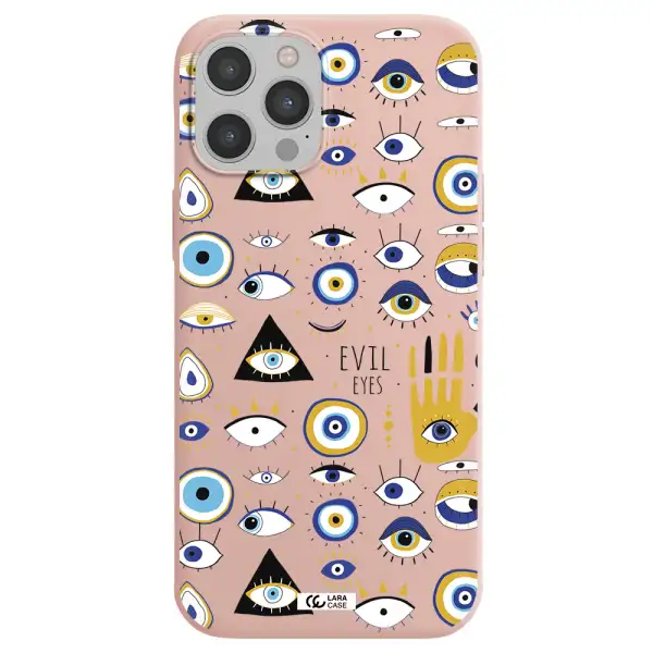 Evil Eyes Apple iPhone 12 pro Silicone pastel pink Case