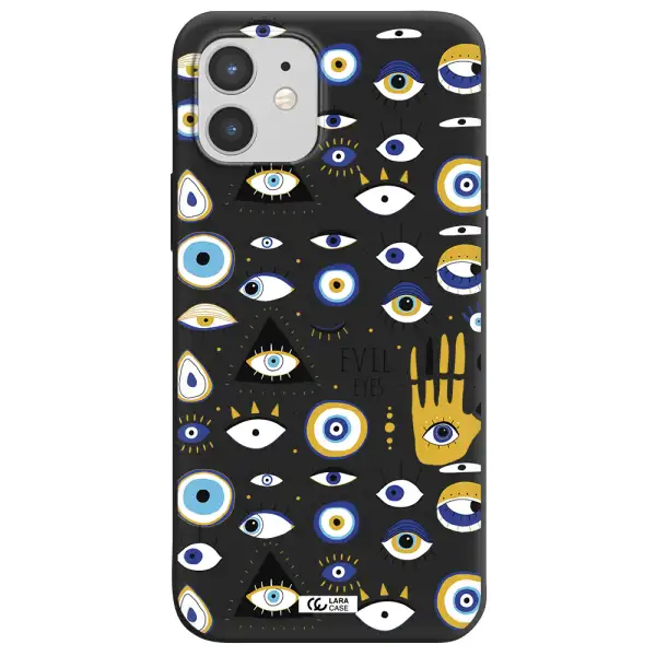 Evil Eyes Apple iPhone 12 Silicone black Case