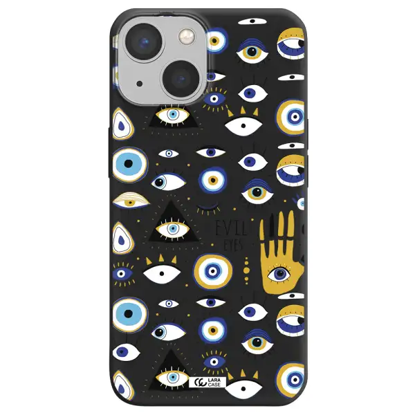 Evil Eyes Apple iPhone 13 mini Silicone black Case
