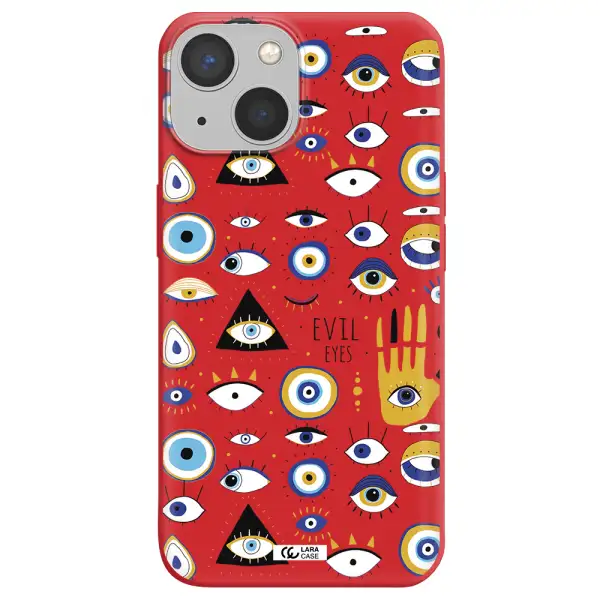 Evil Eyes Apple iPhone 13 Silicone Imperial Red Case