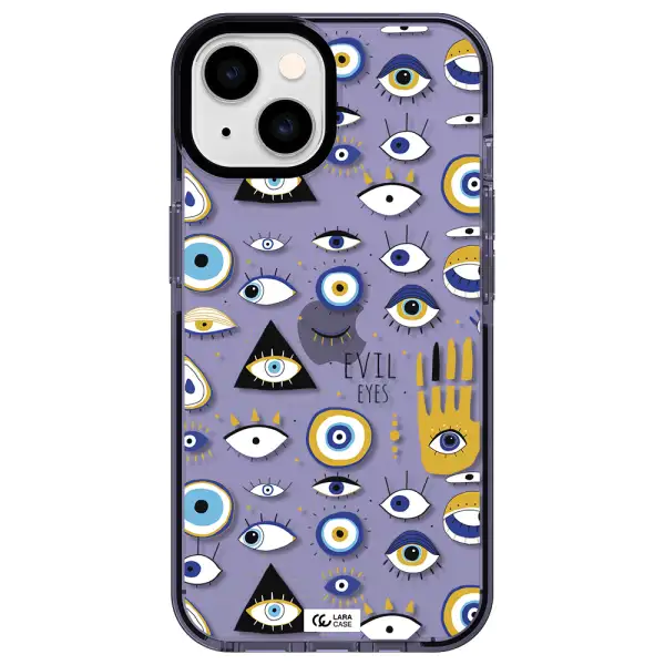 Evil Eyes Apple iPhone 14 impact Lilac Case