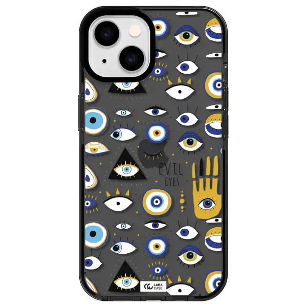 Evil Eyes Apple iPhone 14 impact Smoke Black Case