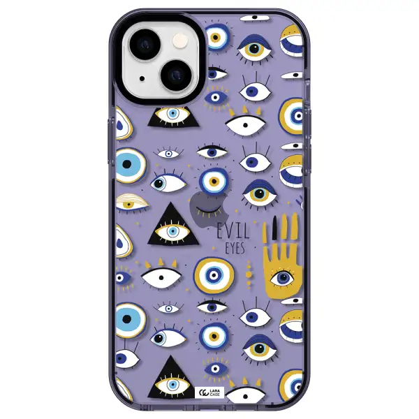 Evil Eyes Apple iPhone 14 plus impact Lilac Case