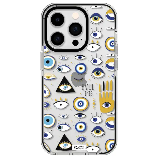 Evil Eyes Apple iPhone 14 pro impact black border Case