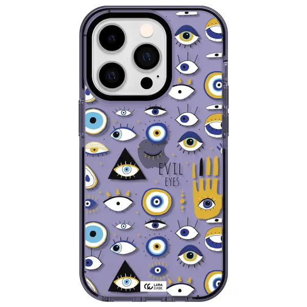 Evil Eyes Apple iPhone 14 pro impact Lilac Case