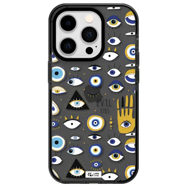 Evil Eyes Apple iPhone 14 pro impact Smoke Black Case