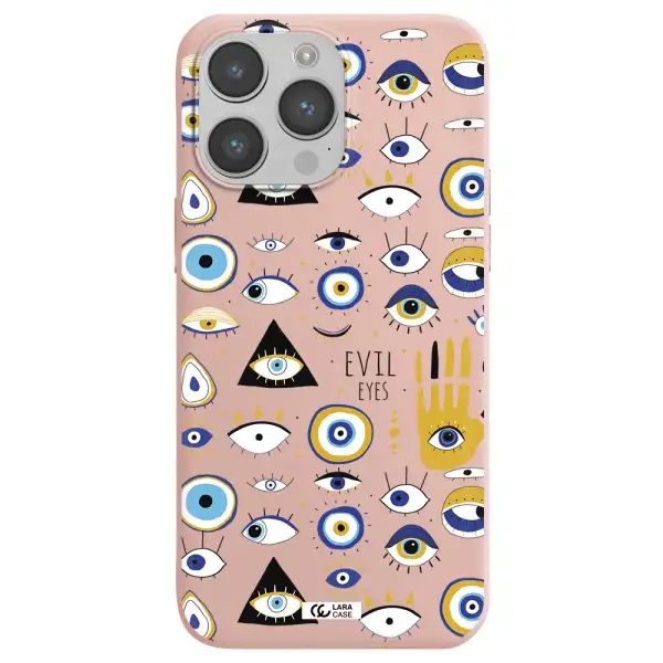 Evil Eyes Apple iPhone 14 pro max Silicone pastel pink Case