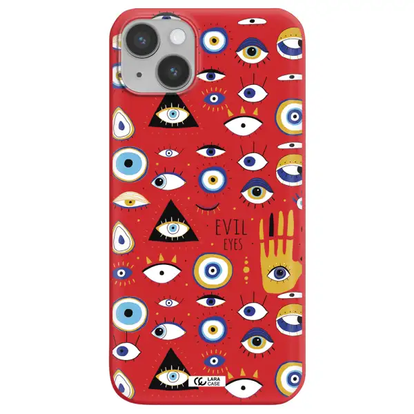 Evil Eyes Apple iPhone 14 Silicone Imperial Red Case