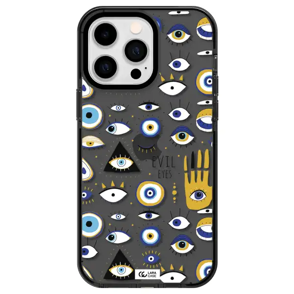 Evil Eyes Apple iPhone 15 Pro Max impact Smoke Black Case