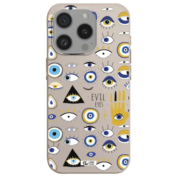 Evil Eyes Apple Iphone 15 Pro Silicone Stone Case