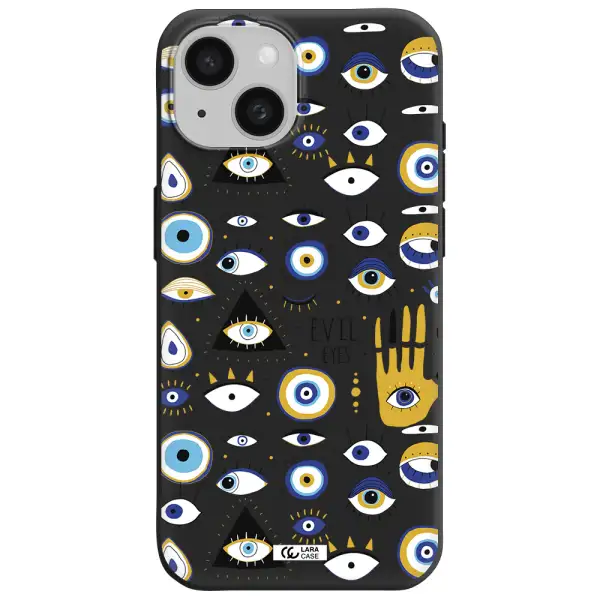 Evil Eyes Apple iPhone 15 Silicone black Case