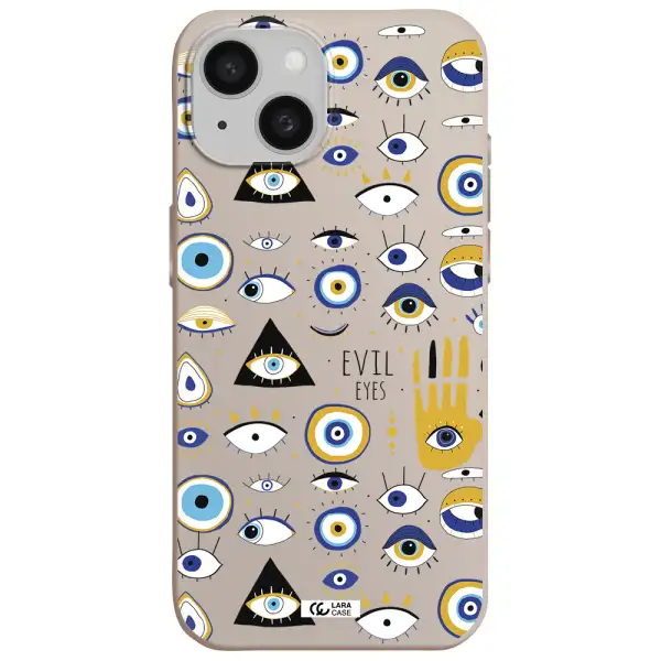 Evil Eyes Apple iPhone 15 Silicone Stone Case