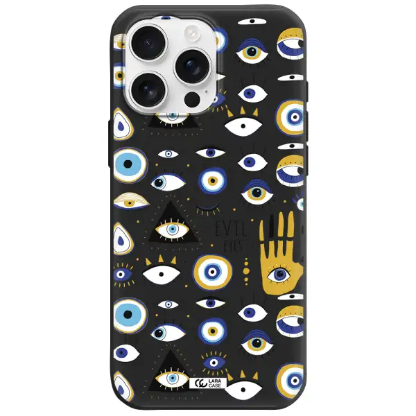 Evil Eyes Apple Iphone 16 Pro Max Silicone Black Case