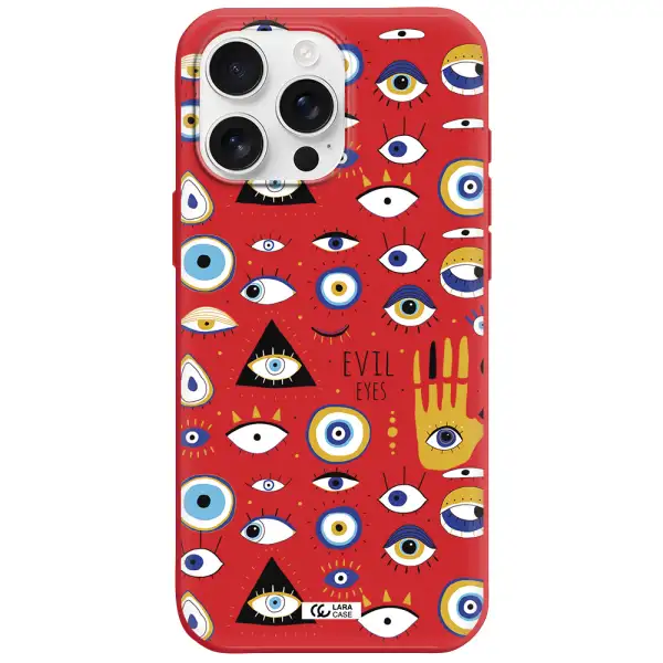 Evil Eyes Apple Iphone 16 Pro Max Silicone Imperial Red Case