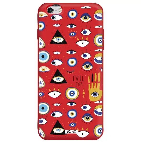 Evil Eyes Apple iPhone 6 s plus Silicone Imperial Red Case