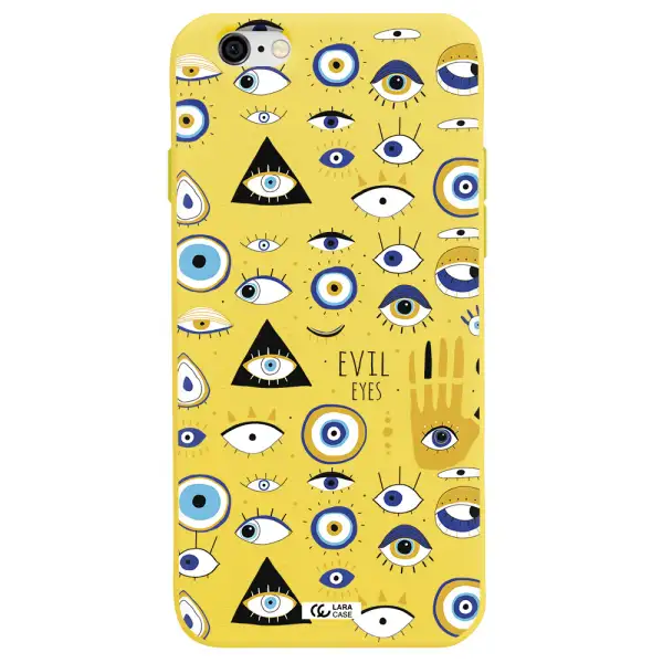Evil Eyes Apple iPhone 6 Silicone canary yellow Case