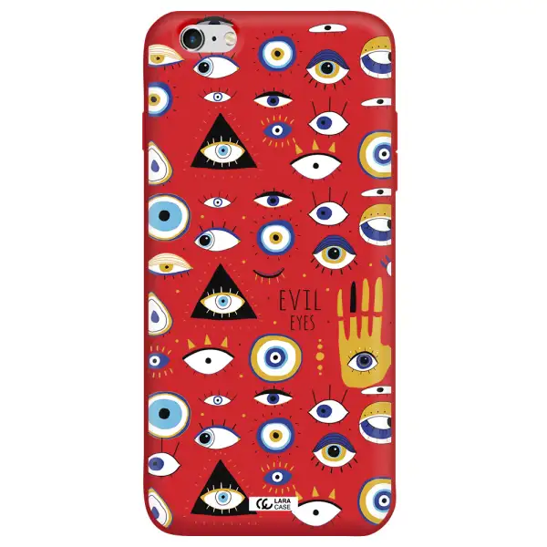 Evil Eyes Apple iPhone 6S Silicone Imperial Red Case