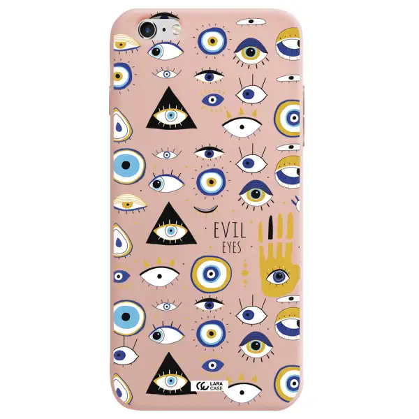 Evil Eyes Apple iPhone 6S Silicone pastel pink Case