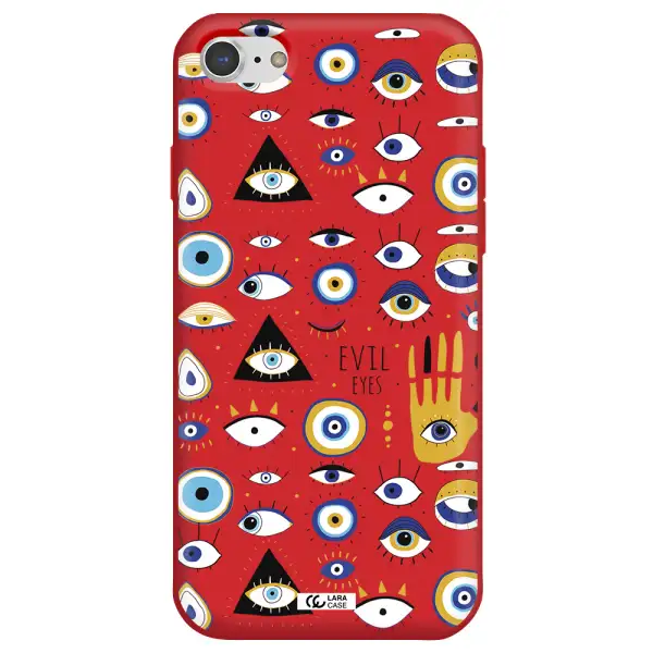 Evil Eyes Apple iPhone 8 Silicone Imperial Red Case
