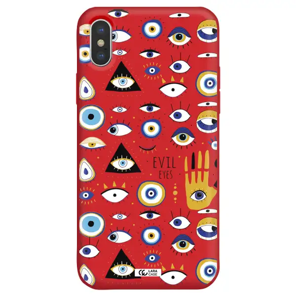 Evil Eyes Apple iPhone XS max Silicone Imperial Red Case