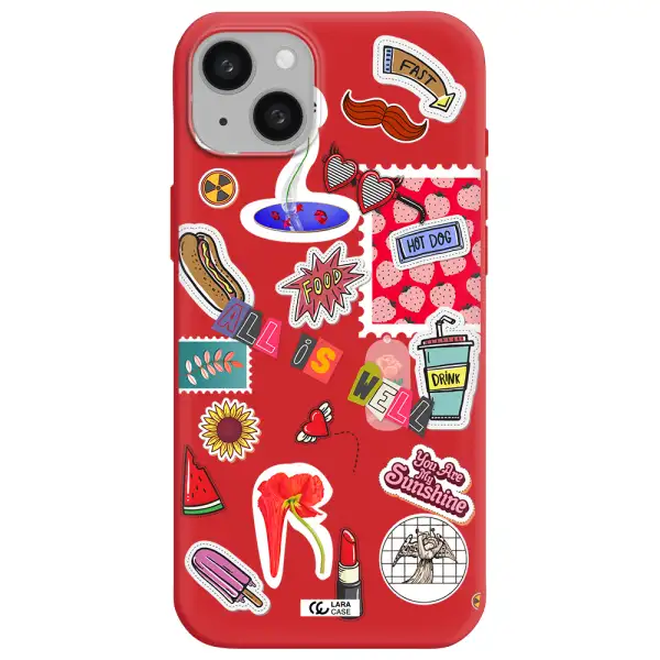 All Is Well Apple iphone 15 plus Silicone Imperial Red Case