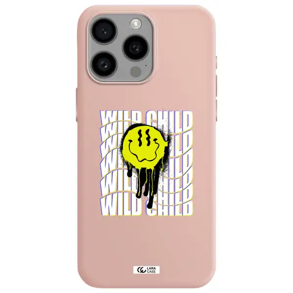 Wild Child Apple Iphone 15 Pro max Silicone pastel pink Case