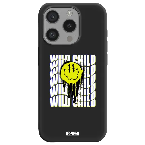 Wild Child Apple Iphone 15 Pro Silicone Black Case